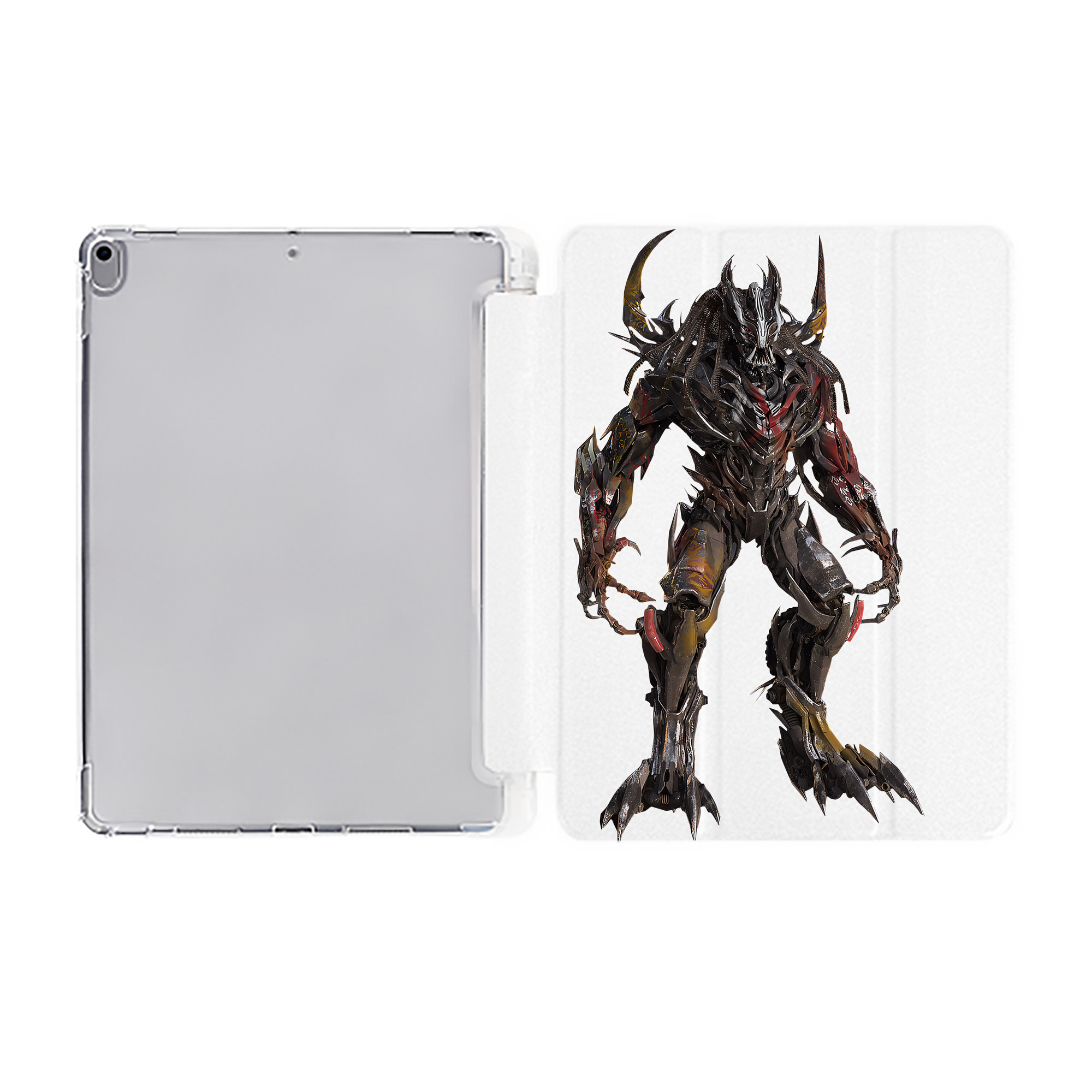 （画像用） Transformers トランスフォーマー IPad ケース ペン収納付き 三つ折りスタンド PUレザー×シリコン 対応機種9.5/10.5/10.9インチ